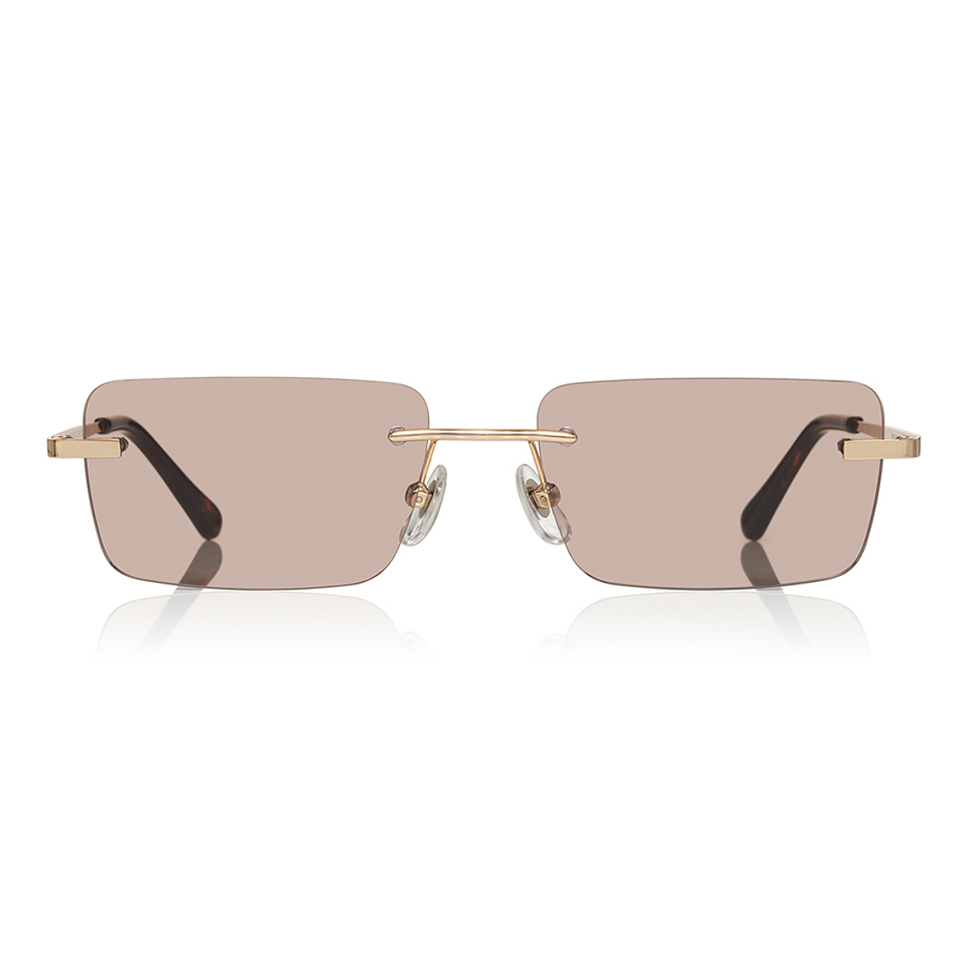 OWNDAYS | SUN Gold Rimless Rectangle left side